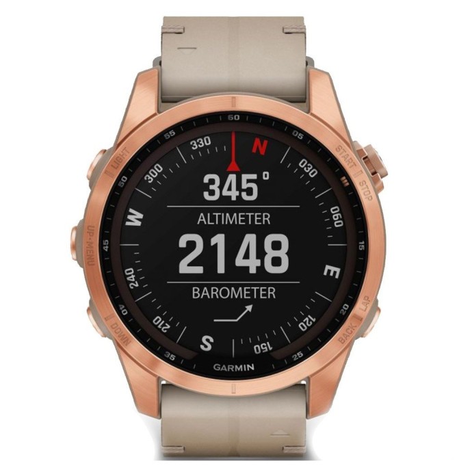 Смарт-часы Garmin Fenix 7S Sapphire Solar Rose G. Titanium w. Limestone L. Band (010-02539-35)  Фото №2