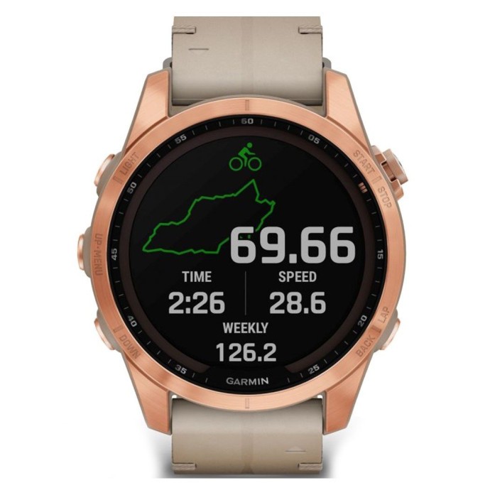 Смарт-часы Garmin Fenix 7S Sapphire Solar Rose G. Titanium w. Limestone L. Band (010-02539-35)  Фото №3