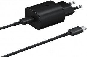 Мережевий зарядний пристрій Samsung USB-C Wall Charger with Cable USB-C 25W Black (EP-TA800XBEGRU)