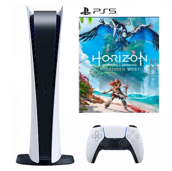 Стационарная игровая приставка Sony PlayStation 5 Digital Edition 825 GB Horizon Forbidden West Bundle  Фото №0