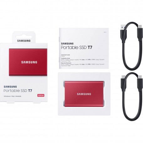 SSD накопитель Samsung T7 1 TB Red (MU-PC1T0R/WW)  Фото №3