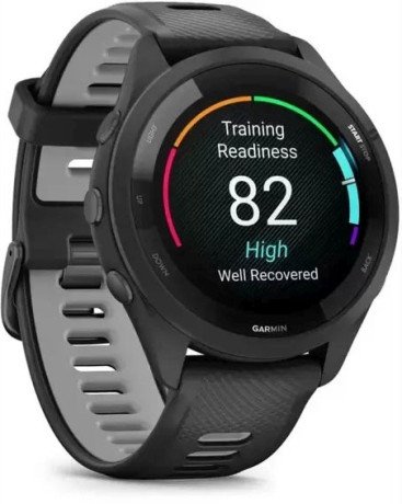 Смарт-часы Garmin Forerunner 265 Black Bezel and Case w. Black/Powder Gray Silicone Band (010-02810-00/10)  Фото №1