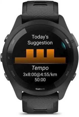 Смарт-часы Garmin Forerunner 265 Black Bezel and Case w. Black/Powder Gray Silicone Band (010-02810-00/10)  Фото №2