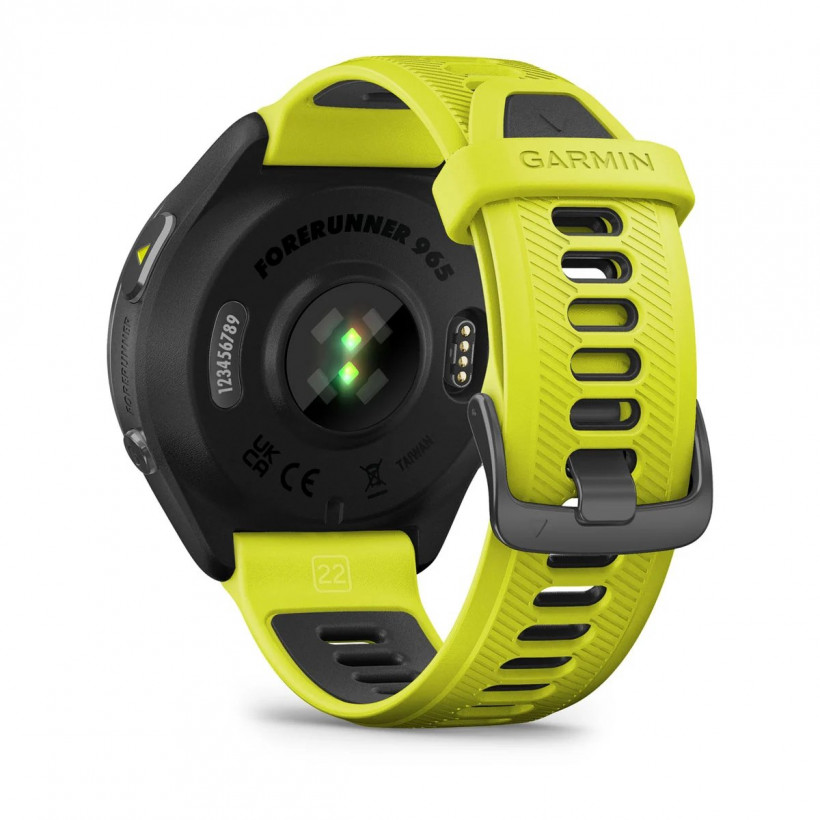 Спортивний годинник Garmin Forerunner 965 Carbon Gray Titanium Bezel w. Black Case and Amp Yell/Black S. Band (010-02809-02/12)  Фото №2