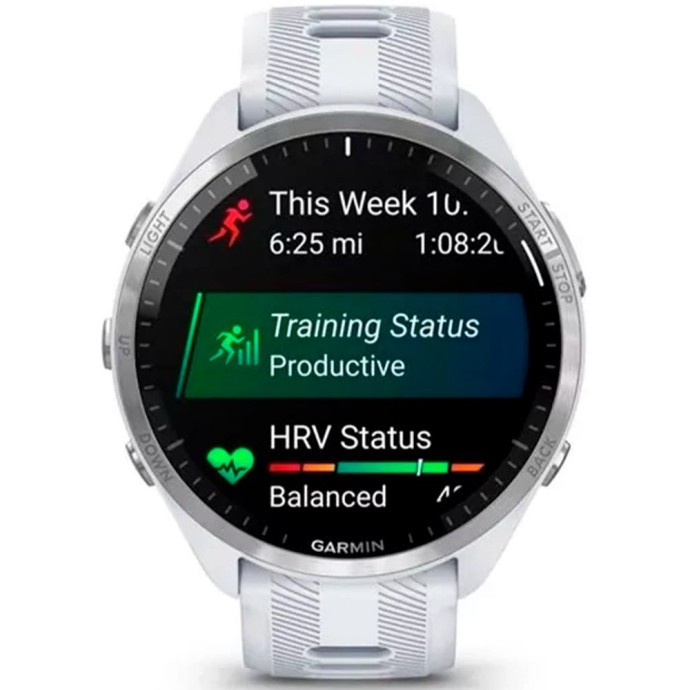 Спортивные часы Garmin Forerunner 965 Titanium Bezel w. Whiteston Case and Whiteston/Powder Gray S. Band (010-02809-01/11)  Фото №1