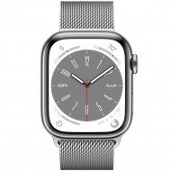 Смарт-годинник Apple Watch Series 8 GPS + Cellular 45mm Silver S. Steel Case w. Milanese Loop Silver (MNKG3/MNKJ3)