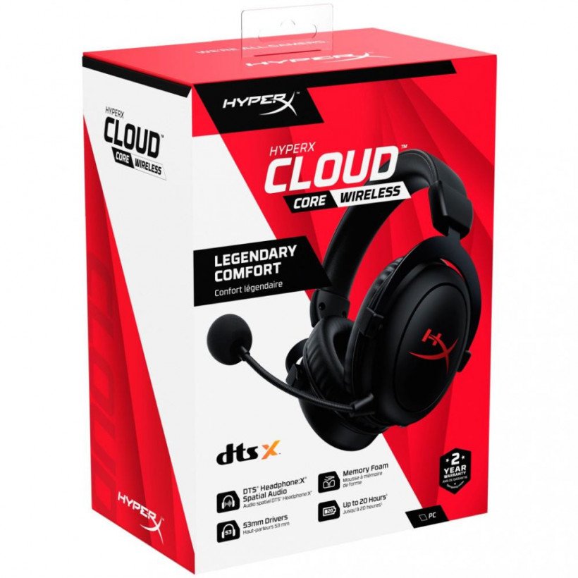 Наушники HyperX Cloud Core Wireless 7.1 (4P5D5AA/HHSC1C-CG-BK/G)  Фото №5