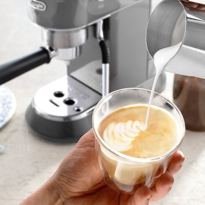 Ріжкова кавоварка еспресо Delonghi Dedica Arte EC 885.GY  Фото №3