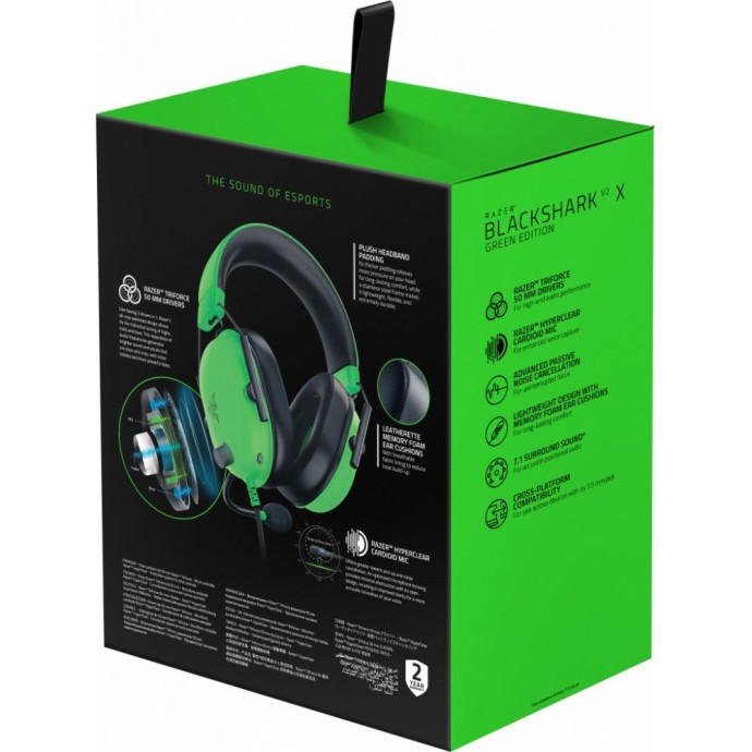 Наушники Razer Blackshark V2 X Green (RZ04-03240600-R3M1)  Фото №4