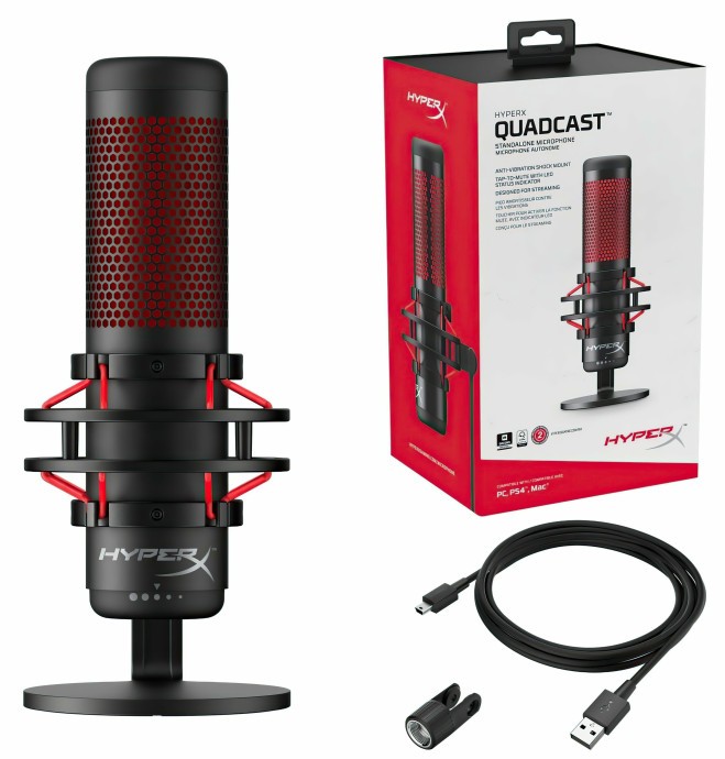 Микрофон для ПК/ для стриминга, подкастов HyperX Quadcast (HX-MICQC-BK)  Фото №4