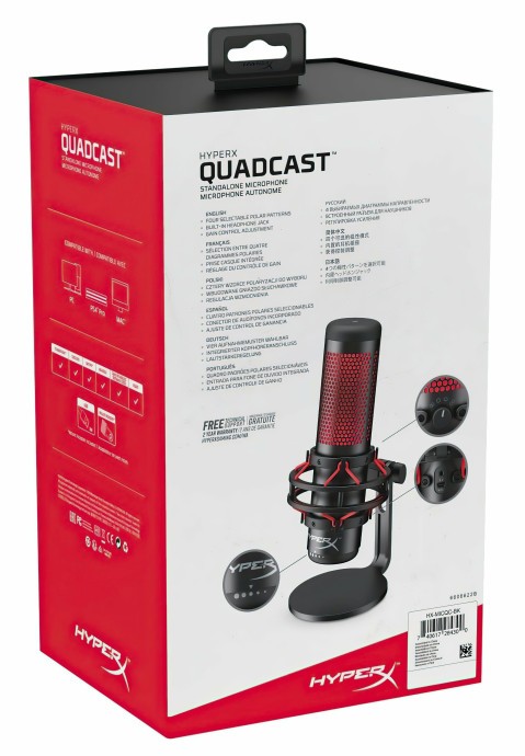 Микрофон для ПК/ для стриминга, подкастов HyperX Quadcast (HX-MICQC-BK)  Фото №5