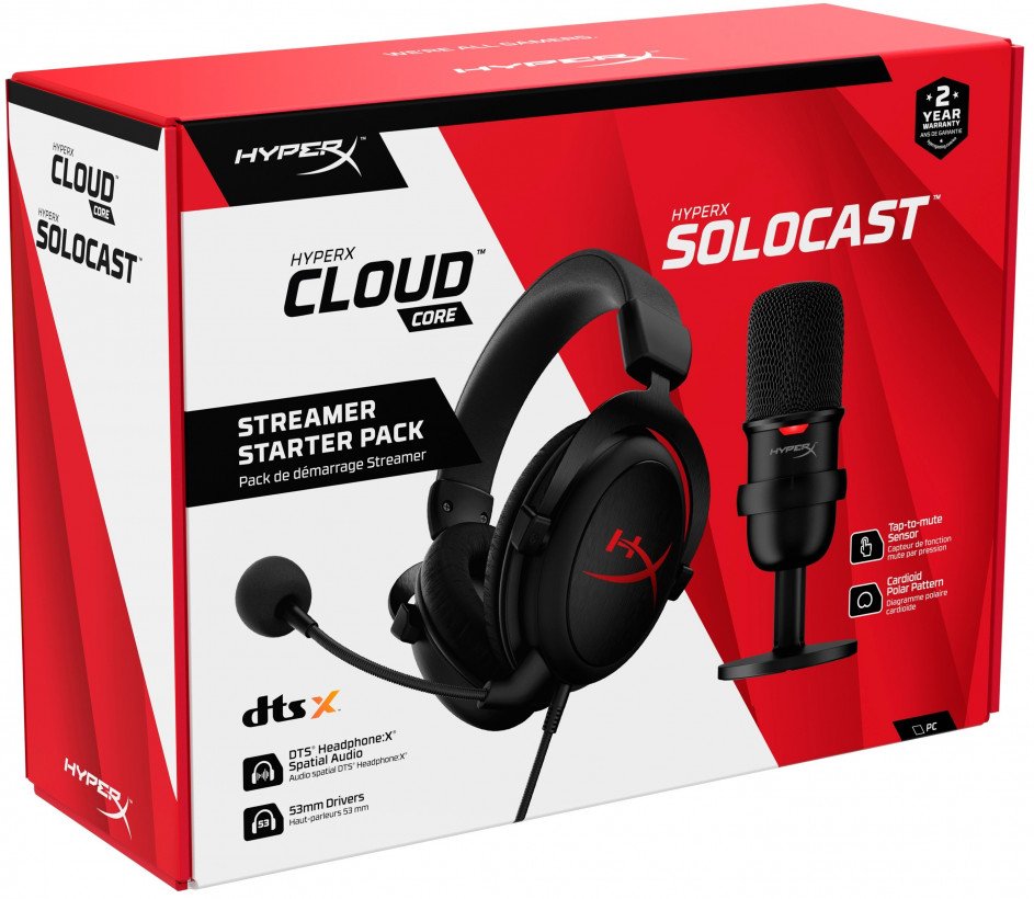 Наушники HyperX Streamer Starter Pack Cloud Core + SoloCast (HBNDL0001)