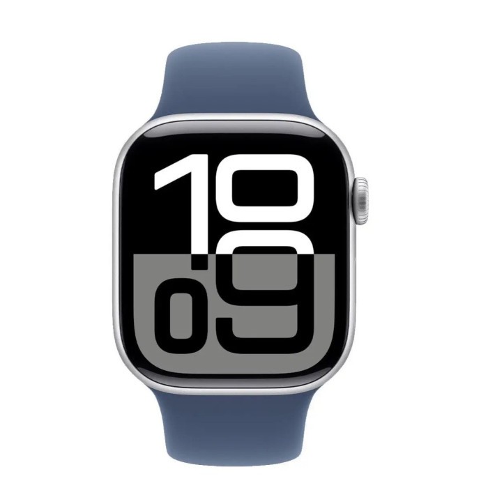 Смарт-годинник Apple Watch Series 10 GPS + Cellular 42mm Silver Alu. Case w. Denim Sport Band - S/M (MWX33)