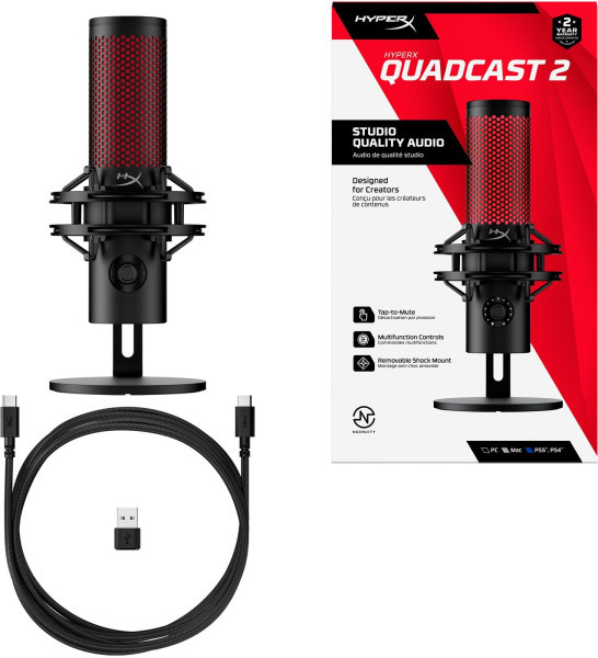 Мікрофон для ПК/ для стрімінгу, подкастів HyperX QuadCast 2 Black (872V1AA)  Фото №8