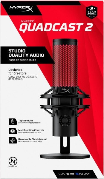 Микрофон для ПК/ для стриминга, подкастов HyperX QuadCast 2 Black (872V1AA)  Фото №9