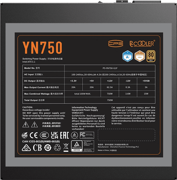 Блок питания PCCooler YN750 (P5-YN750-G1FFBK1)  Фото №4