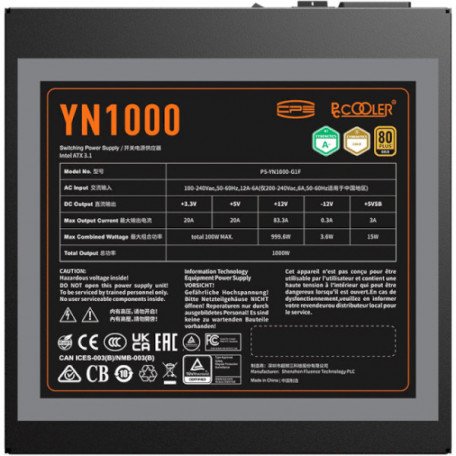 Блок питания PCCooler YN1000 (P5-YN1000-G1FFBK1)  Фото №15