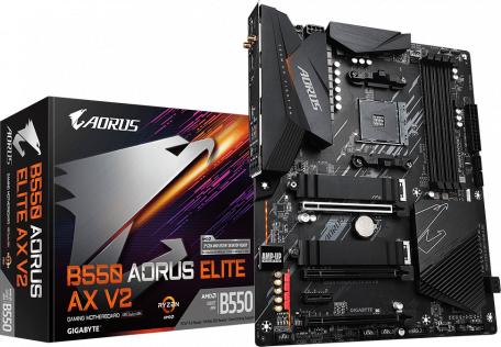 Материнська плата Gigabyte B550 AORUS ELITE AX V2  Фото №1