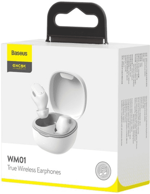 Навушники TWS Baseus Encok WM01 White (NGWM01-02)  Фото №3