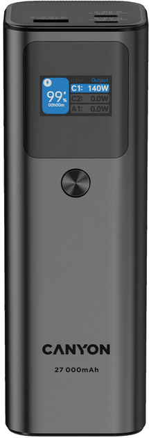 Зовнішній акумулятор (павербанк) Canyon PB-2010 27000mAh Dark Grey (CNE-CPB2010DG)