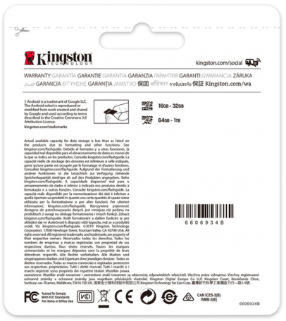 Карта пам&#039;яті Kingston 512 GB microSDXC Class 10 UHS-I U3 Canvas Select Plus + SD Adapter (SDCS2/512GB)  Фото №2