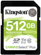 Карта пам'яті Kingston 512 GB SDXC Class 10 UHS-I U3 Canvas Select Plus SDS2/512GB 