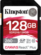 Карта памяти Kingston 128 GB SDXC Class 10 UHS-II U3 ??Canvas React Plus (SDR2V6/128GB) 