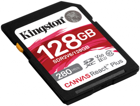 Карта памяти Kingston 128 GB SDXC Class 10 UHS-II U3 ??Canvas React Plus (SDR2V6/128GB)  Фото №0