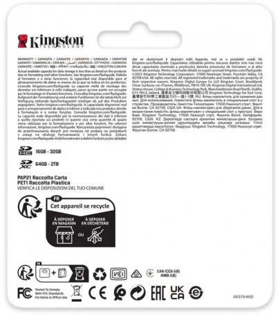 Карта памяти Kingston 128 GB SDXC Class 10 UHS-II U3 ??Canvas React Plus (SDR2V6/128GB)  Фото №1