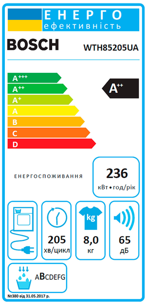 Сушильна машина Bosch WTH85205UA  Фото №5