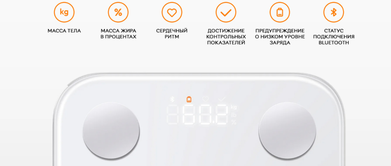 Весы напольные электронные Xiaomi Mi Body Composition Scale S400 White (BHR7793GL)  Фото №4