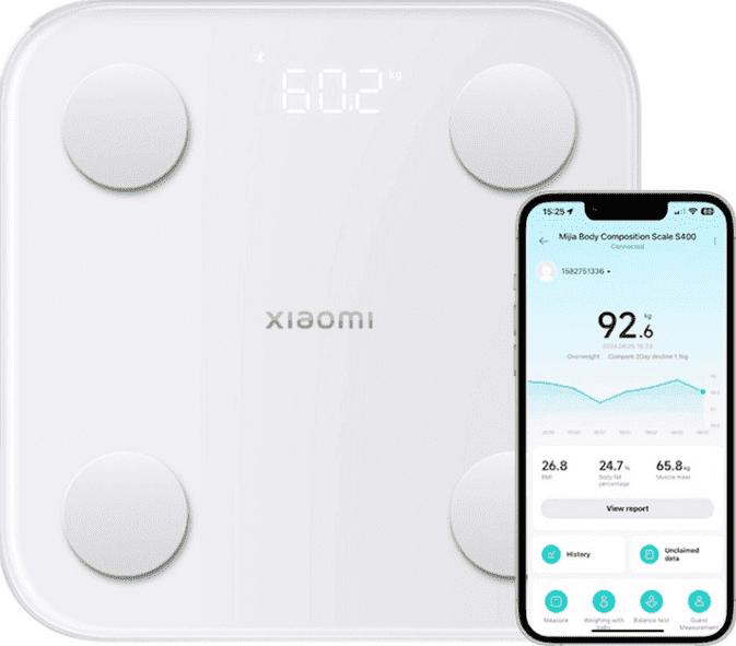 Весы напольные электронные Xiaomi Mi Body Composition Scale S400 White (BHR7793GL)