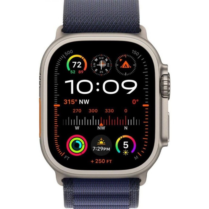 Смарт-годинник Apple Watch Ultra 2 GPS + Cellular 49mm Natural Titan. Case w. Navy Alpine Loop - Medium (MYT33+MXMY3)  Фото №1
