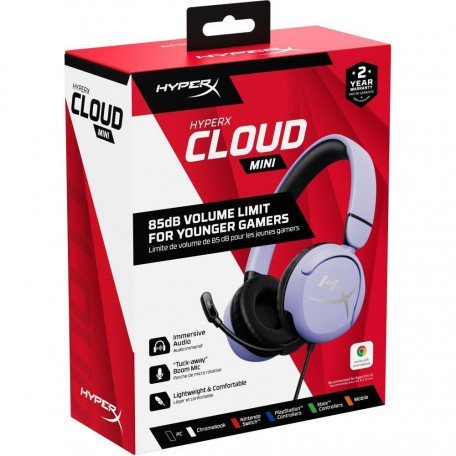 Навушники з мікрофоном HyperX Cloud Mini Wired Lavender (7G8F5AA)  Фото №6