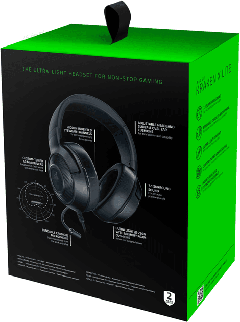 Навушники з мікрофоном Razer Kraken X Lite (RZ04-02950100-R381/R3M1)  Фото №5