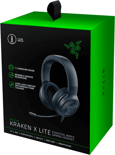 Навушники з мікрофоном Razer Kraken X Lite (RZ04-02950100-R381/R3M1)  Фото №6