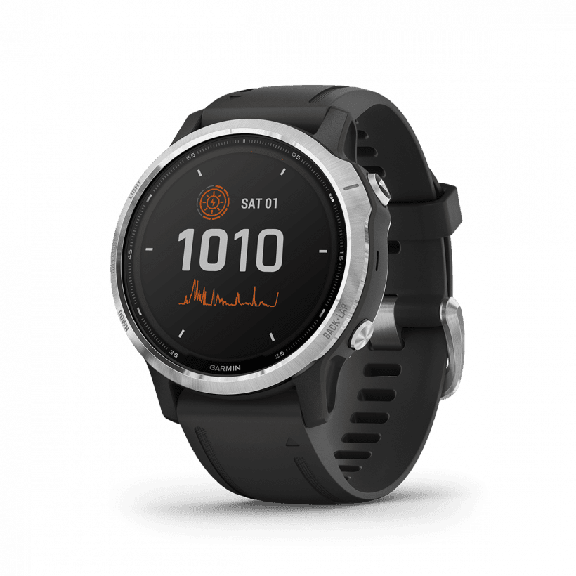 Смарт-часы Garmin Fenix ??6S Solar Silver with black band (010-02409-00)  Фото №0