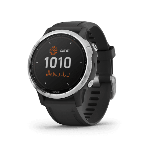 Смарт-часы Garmin Fenix 6S Solar Silver with black band (010-02409-00)  Фото №0