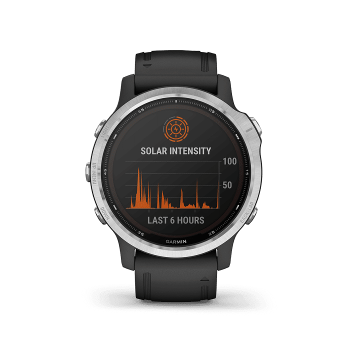 Смарт-годинник Garmin Fenix 6S Solar Silver with black band (010-02409-00)