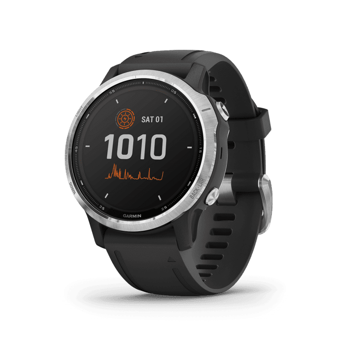 Смарт-годинник Garmin Fenix 6S Solar Silver with black band (010-02409-00)  Фото №0