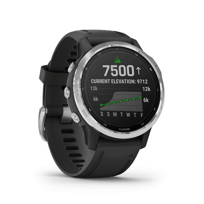 Смарт-годинник Garmin Fenix 6S Solar Silver with black band (010-02409-00)  Фото №1