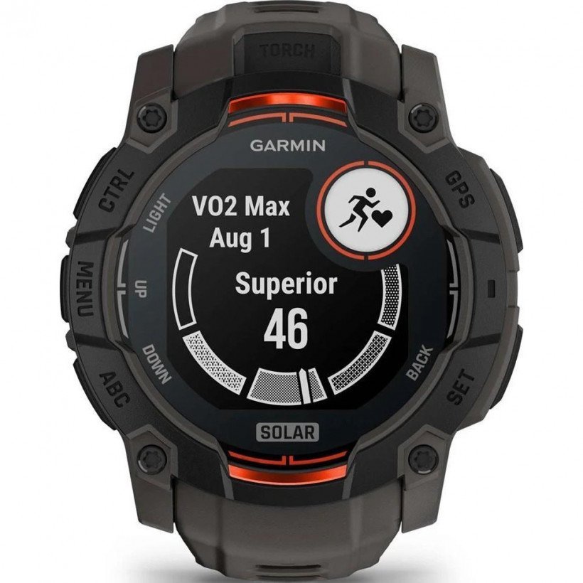 Смарт-часы Garmin Instinct 3 50mm Solar Black with Charcoal Band (010-02935-00)