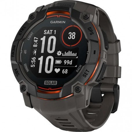 Смарт-часы Garmin Instinct 3 50mm Solar Black with Charcoal Band (010-02935-00)  Фото №0