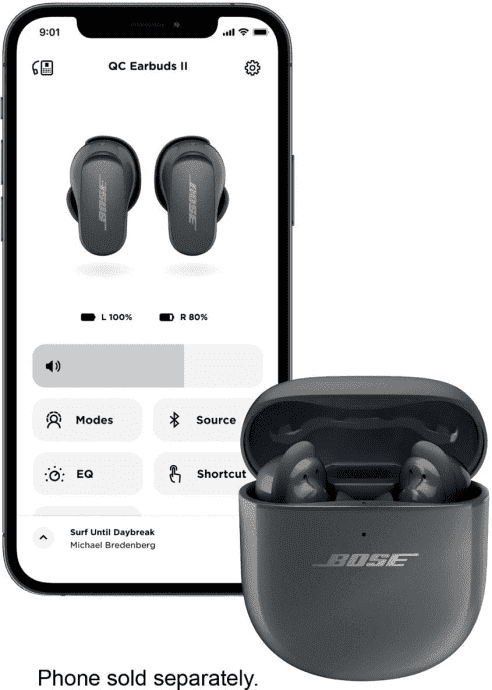 Наушники TWS Bose QuietComfort Earbuds II Eclipse Gray (870730-0040)  Фото №1
