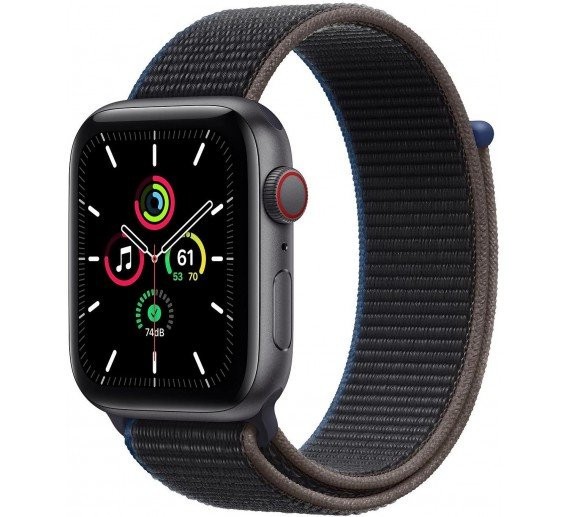 Смарт-годинник Apple Watch SE GPS + Cellular 44mm Space Gray Aluminum Case with Charcoal Sport L. (MYEU2/MYF12)  Фото №0