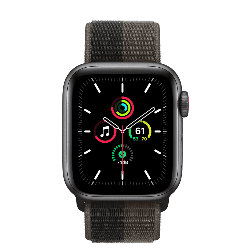 Смарт-годинник Apple Watch SE GPS + Cellular 44mm Space Grey Aluminium Case With Tornado/Grey Sport Loop (MKT53)