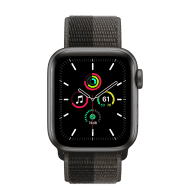 Смарт-годинник Apple Watch SE GPS + Cellular 44mm Space Grey Aluminium Case With Tornado/Grey Sport Loop (MKT53) 
