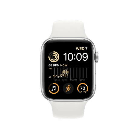 Смарт-годинник Apple Watch SE GPS + Cellular 44mm Silver Aluminum Case with White Sport B. (MYEM2)