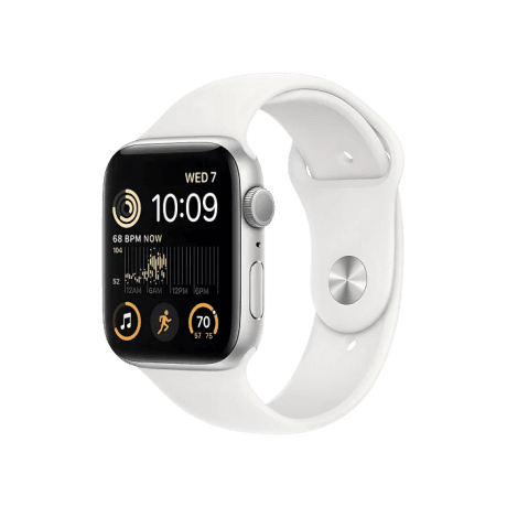 Смарт-годинник Apple Watch SE GPS + Cellular 44mm Silver Aluminum Case with White Sport B. (MYEM2)  Фото №0