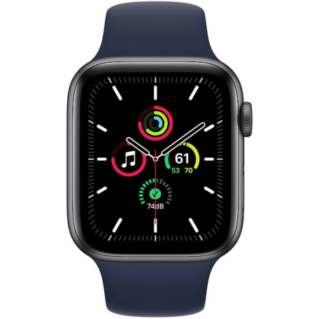 Смарт-часы Apple Watch SE GPS 44mm Space Gray Aluminum Case w. Deep Navy Sport B. (MYE32)